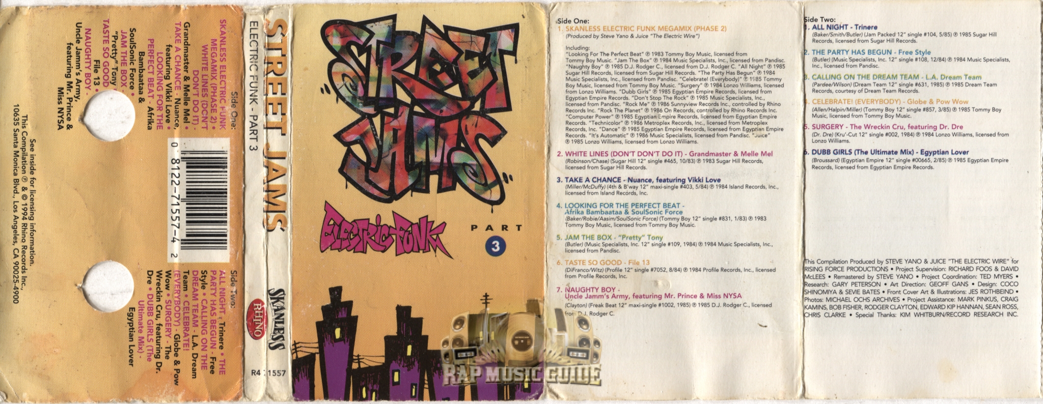 Street Jams Electric Funk Part 3 Cassette Tape Rap Music Guide